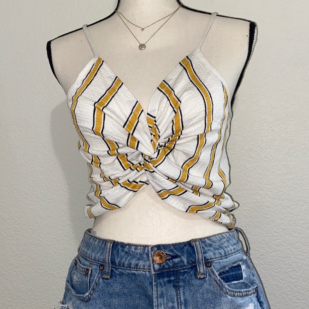 Striped Tie Crop Top